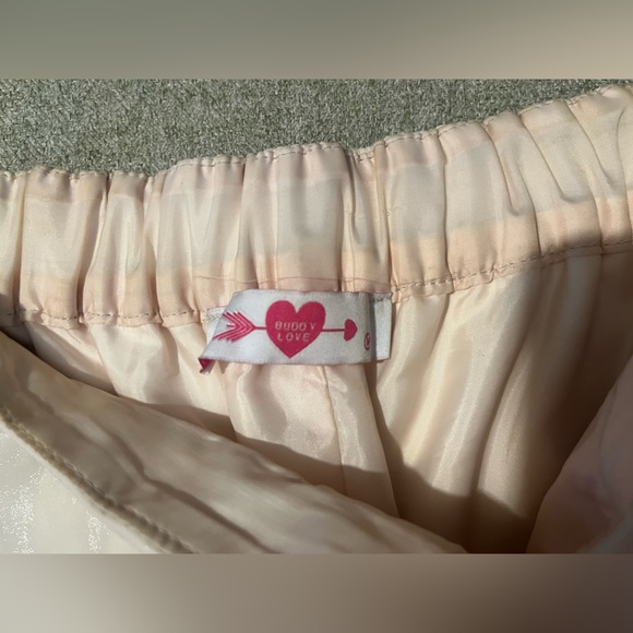 Buddy Love Shiny High Waist Shorts in Cream - Picture 2 of 4